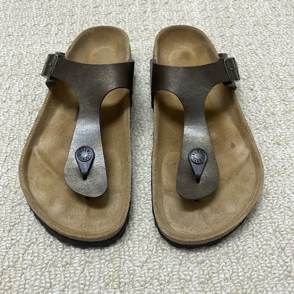 NWOT Birkenstock Gizeh Oiled Leather Brown Thong Sandals Birko-Flor 37 - Picture 1 of 10